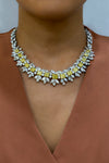GIA Certified 23.45 Carat Total Radiant Cut Fancy Intense Yellow Diamond and Mixed Cut White Diamond Necklace