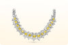 GIA Certified 23.45 Carat Total Radiant Cut Fancy Intense Yellow Diamond and Mixed Cut White Diamond Necklace