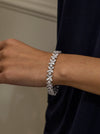 16.65 Carat Total Mixed-Cut Diamond Floral Bracelet in White Gold