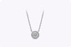 0.40 Carat Diamond Halo Pendant Necklace in 18 karat White Gold
