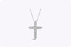 2.24 Carat Round Diamond Cross Pendant Necklace