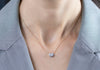 GIA Certified 1.03 Carat Oval Cut Diamond Bezel Pendant Necklace in Two-Tone