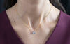 GIA Certified 0.77 Carat Cushion Cut Diamond Bezel Pendant Necklace in Two-Tone