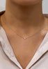 0.07 Carat Round Diamond Bezel Solitaire Pendant Necklace in White Gold