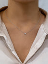 0.25 Carat Round Cut Diamond Solitaire Pendant Necklace in White Gold