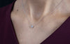 0.42 Carat Round Diamond Bezel Solitaire Pendant Necklace in White Gold
