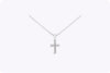 0.53 Carat Mini Cross Diamond Pendant Necklace in White Gold