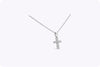 0.53 Carat Mini Cross Diamond Pendant Necklace in White Gold