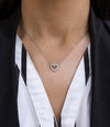 0.53 Carat Total Round Diamond Open-Work Heart Pendant Necklace