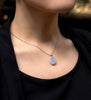 7 Carat Oval Cut Lavender Chalcedony Pendant Necklace in White Gold