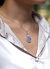 12.09 Carat Lavender Chalcedony with Diamond Pendant Necklace in White Gold