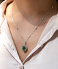 5 Carat Cushion Cut Blue Green Tourmaline and Diamond Pendant Necklace in White Gold & Platinum