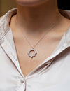 4.10 Carats Total Fancy Shape Diamond Circle Pendant in White Gold