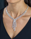 41.21 Carats Total Mixed-Cut Diamond Cluster Necklace in White Gold