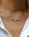 1.74 Carats Total Heart Shape Fancy Intense Yellow and Round Diamond Necklace in Platinum