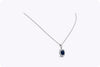 2.06 Oval Sapphire & Diamond Halo Necklace