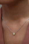 1.02 Carats Total Radiant Cut Diamond Halo Pendant Necklace in Platinum