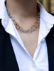 14 Karats Triple Link Two-tone Gold Chain Necklace