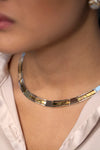 Versace Style Vintage Collar Necklace in Two-Tone Gold