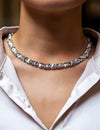 28.62 Grams Ancient Roman Style Collar Necklace in White Gold