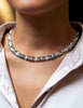 14K White Gold Ancient Greek Roman Style Necklace