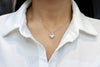 3.21 Carats Heart and Pear Shape Diamond Pendant Necklace in Platinum