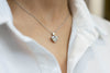 3.21 Carats Heart and Pear Shape Diamond Pendant Necklace in Platinum