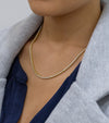 7.52 Carats Total Round Brilliant Cut Diamond Tennis Necklace in Yellow Gold