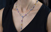 25.27 Carats Total Multi Color Sapphire and Diamond Necklace in White Gold