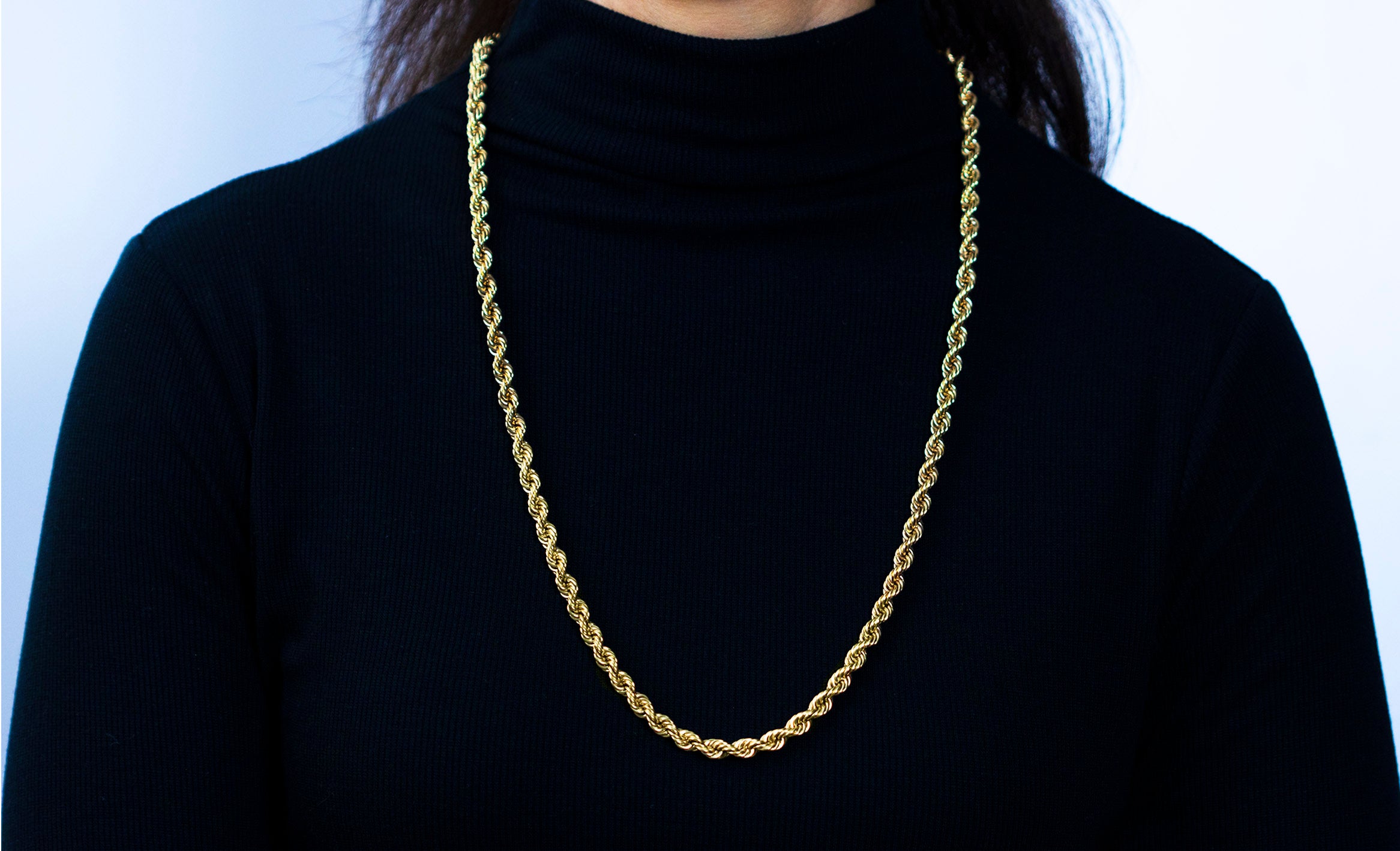 47.00 Grams Twisted Rope Chain Necklace in Yellow Gold