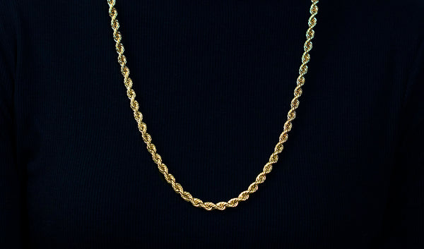 47.00 Grams Twisted Rope Chain Necklace in Yellow Gold