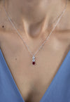 1.76 Carats Total Round Cut Three-Stone Pendant Necklace in Platinum