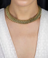 Vintage 18K Yellow Gold Italian Made Snake Skin Design with Coin Collar Necklace