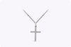 0.08 Carat Round Cut Diamond Cross Pendant Necklace in White Gold