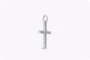 0.08 Carat Round Cut Diamond Cross Pendant Necklace in White Gold