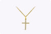 0.08 Carat Round Diamond Cross Pendant Necklace in Yellow Gold
