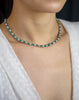 11.82 Carat Total Round Emerald and Diamond Tennis Necklace in White Gold