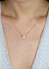 2.17 Carats Radiant Cut Diamond Solitaire Pendant Necklace in Yellow Gold