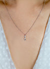 Hexagon Shape Diamond Pendant Necklace