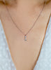 0.57 Carat Elongated Hexagon Shape Diamond Pendant Necklace in White Gold