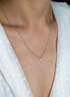 0.58 Carat Total Star Shape Diamond Solitaire Pendent Necklaces in White Gold