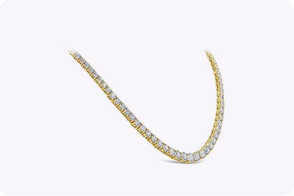 20.47 Carat Graduating Round Diamond Riviere Tennis Necklace