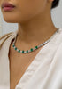 5.66 Carat Total Oval Cut Emerald with Mixed Cut Diamond Necklace