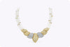 14.30 Carats Total Round Brilliant Diamonds in Double-Strand Pearl Necklace