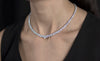 19.61 Carat Total Graduating Round Diamond Riviere Tennis Necklace in White Gold