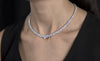 GIA Certified 19.61 Carats Total Round Brilliant Cut Diamond Riviera Tennis Necklace in White Gold