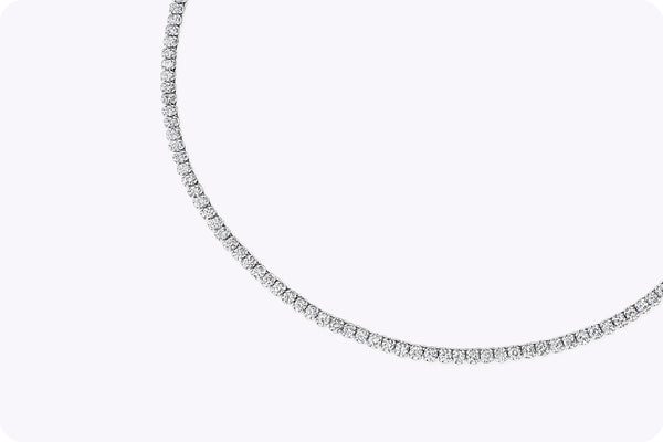 9.80 Carats Total Round Brilliant Cut Diamond Classic Tennis Necklace in White Gold