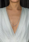 43.58 Carats Total Round Brilliant Cut Diamond Tennis Necklace in White Gold