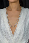 43.58 Carats Total Round Brilliant Cut Diamond Tennis Necklace in White Gold