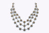 133.33 Carats Total Mixed-Cut Natural Brown & White Diamond Floral Necklace in White Gold